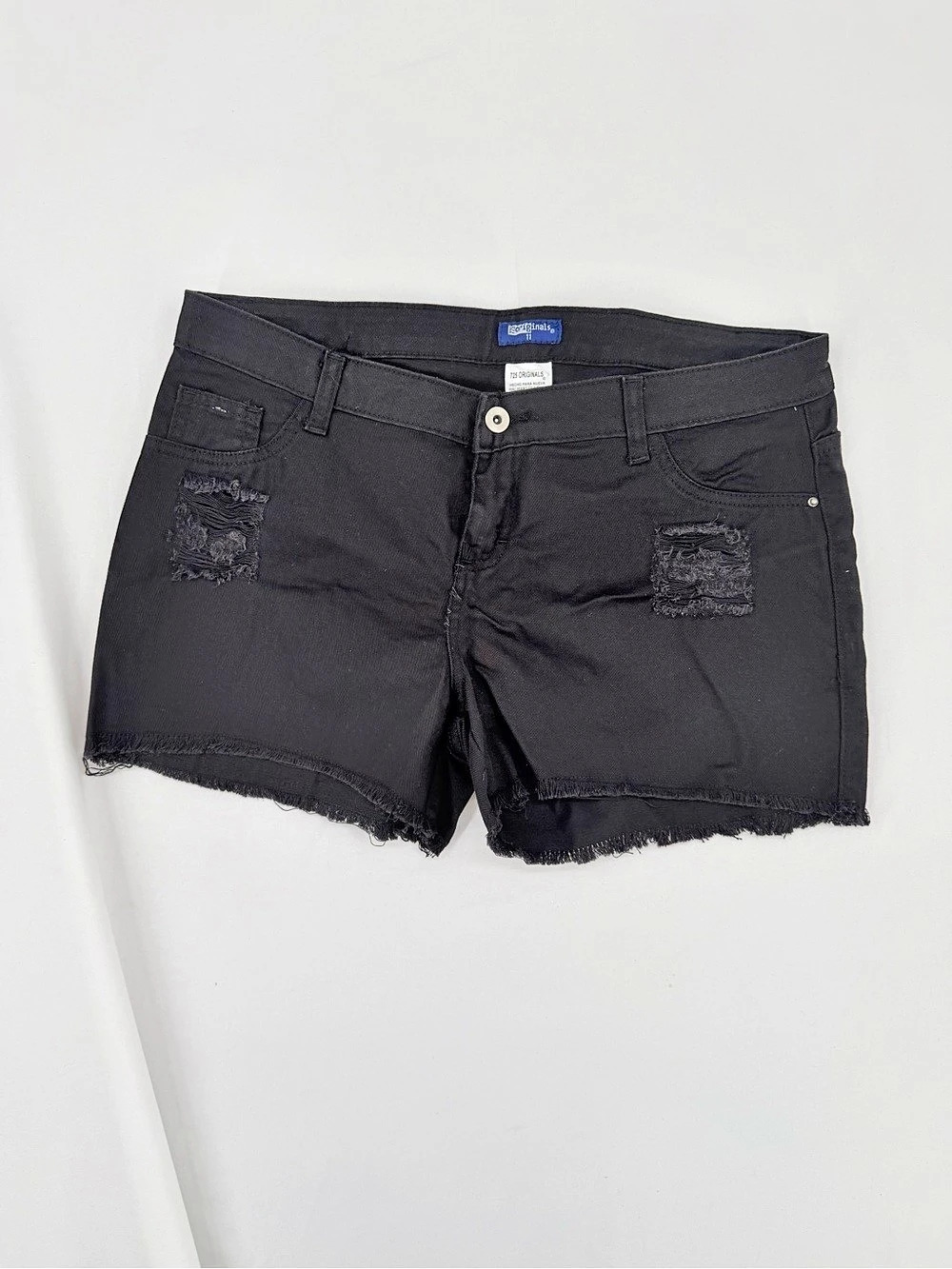 725 Originals Distressed Black Jean Shorts Size 11